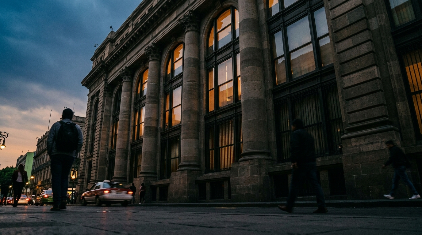Fachada del Banco de México, sede de las decisiones de tasa de referencia