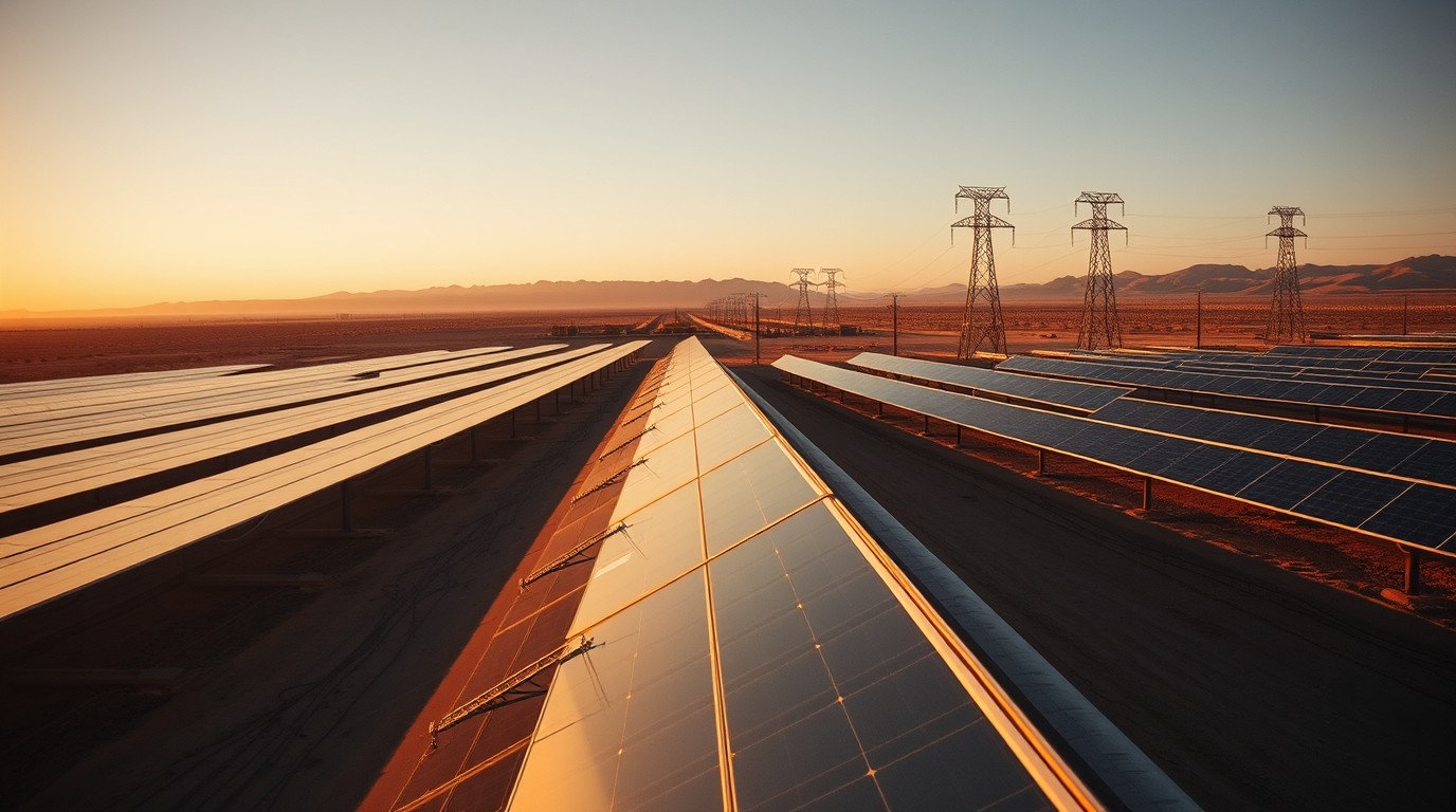Vista aérea de paneles solares de proyectos renovables de CFE en México