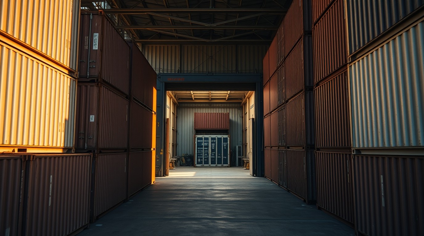 Contenedores de carga en puerto con restricción de exportación de tecnologías IA