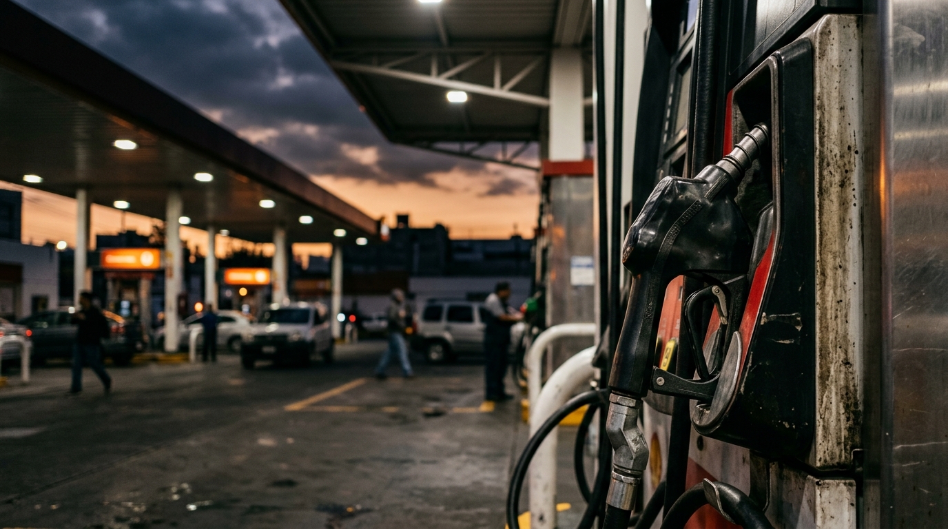 Bomba de gasolina en estación de servicio mexicana con estímulos fiscales al IEPS