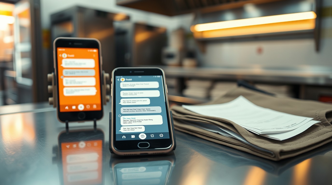 Interfaz de chat con IA para equipos operativos en pantalla de celular